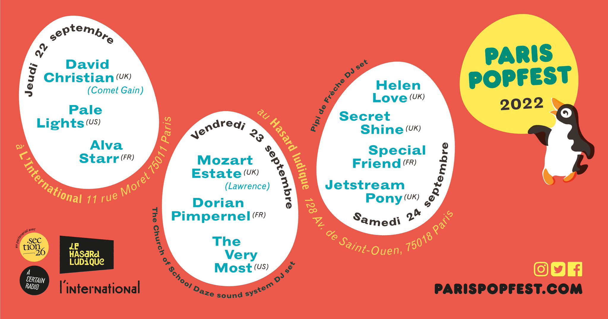 Festival – Paris Popfest 2022 – Programmation