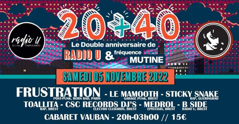 Bientôt En Concert Chez Nous – 20 + 40 = Radio U x Fréquence Mutine @Vauban