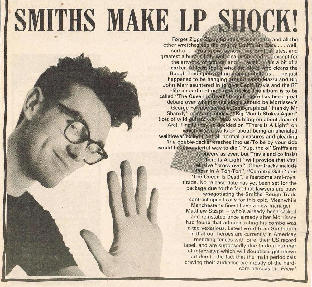 Curiosities – Melody Maker – Smiths Make LP Shock! – 22/03/1986